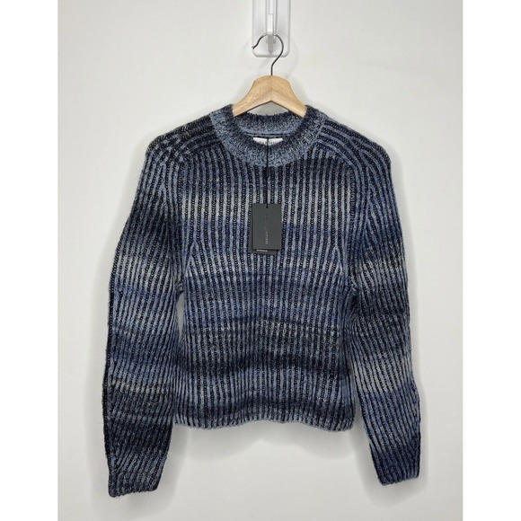 NAADAM Sweaters - Naadam Ribbed Space Dye Sweater Small Blue Wool Cashmere Alpaca Raglan Jumper
